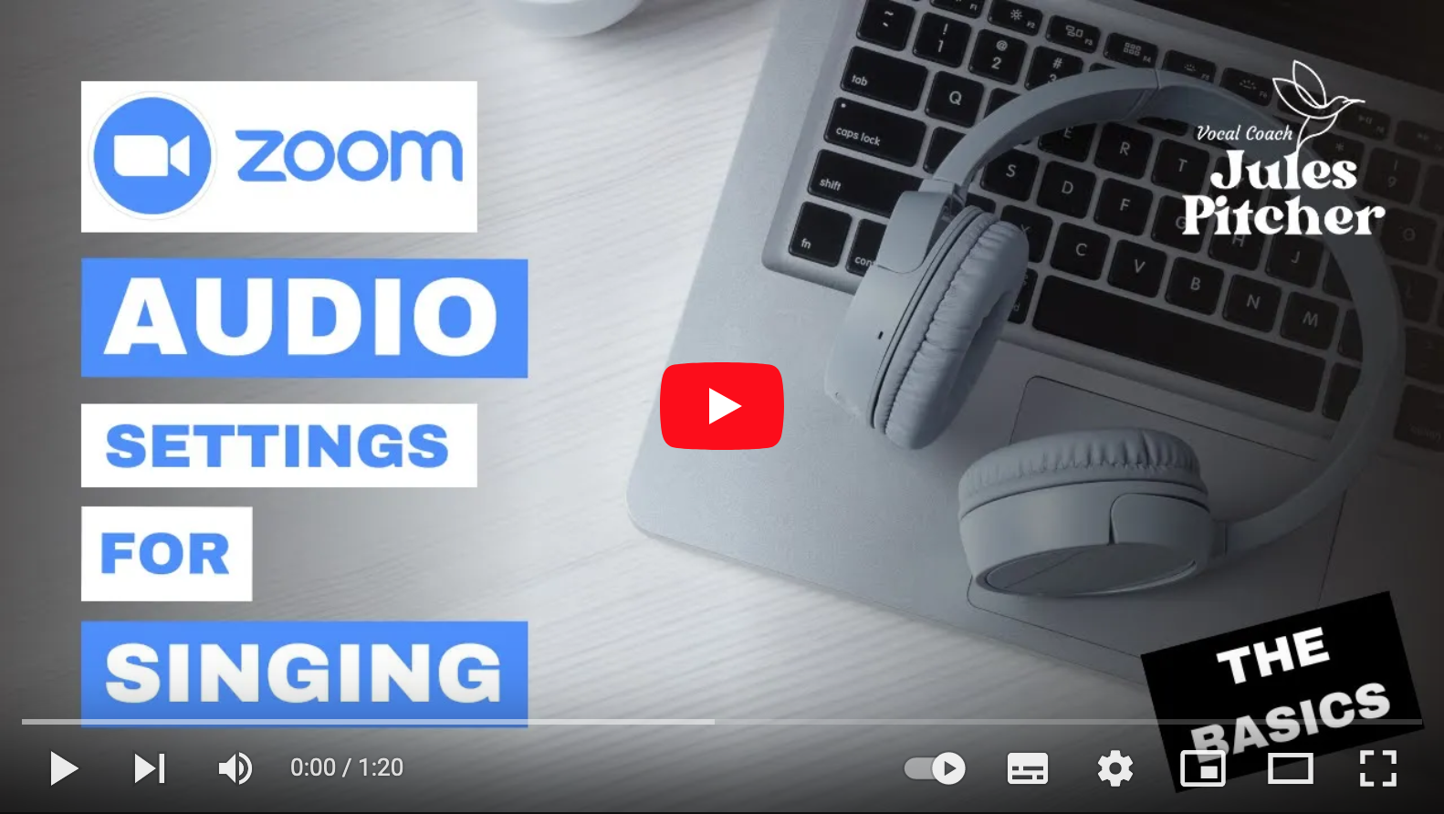 Video for Zoom audio settings for singing